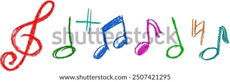 Musical Notes Crayon Chalk Drawing