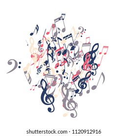 Abstract Musical Background Music Notes Floral Stock Vector (Royalty ...