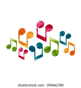 Musical notes creative concept. Vector graphic illustration.