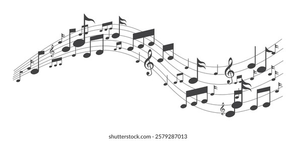 Musical notes. Musical Notes design, Songs, Melodies flat vector illustration.