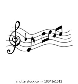 musical notes doodle icon, vector illustration