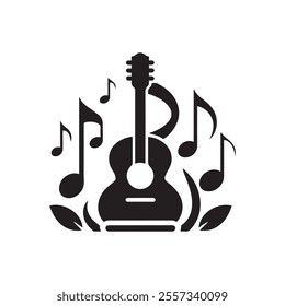 musical notes doodle icon, vector illustration