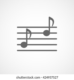 Musical Notes Flat Icon On White Background