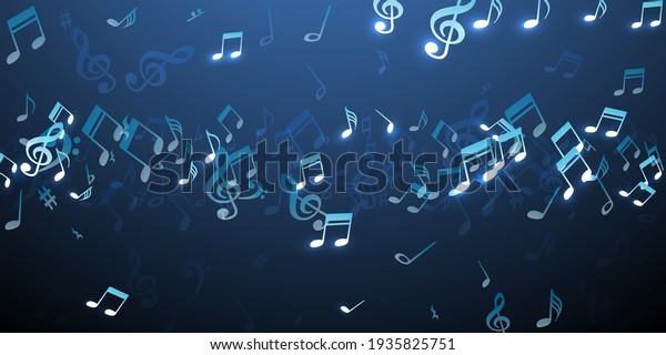 Musical Notes Flying Vector Backdrop Sound Stock Vector (Royalty Free ...