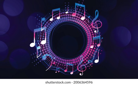 musical notes frame with text space