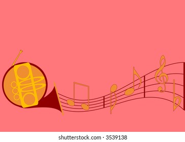 musical notes with horn vector