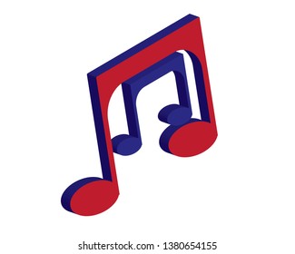 Musical notes icon, modern minimal flat design style, vector illustration - Vector
