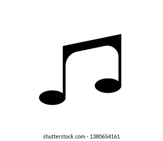Musical notes icon, modern minimal flat design style, vector illustration - Vector
