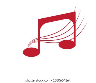 Musical notes icon, modern minimal flat design style, vector illustration - Vector

