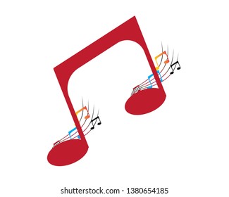 Musical notes icon, modern minimal flat design style, vector illustration - Vector
