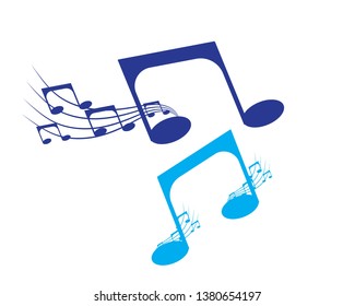 Musical notes icon, modern minimal flat design style, vector illustration - Vector
