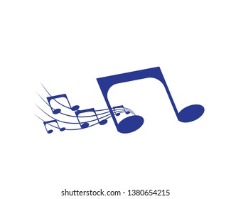 Musical notes icon, modern minimal flat design style, vector illustration - Vector
