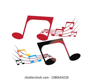 Musical notes icon, modern minimal flat design style, vector illustration - Vector
