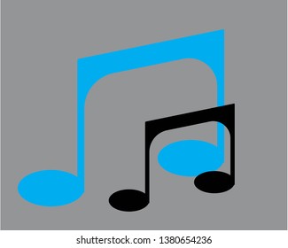 Musical notes icon, modern minimal flat design style, vector illustration - Vector
