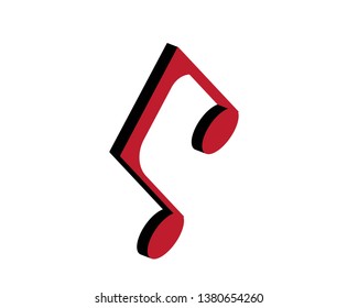 Musical notes icon, modern minimal flat design style, vector illustration - Vector
