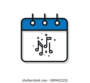 musical notes icon. Party celebration birthday holiday event carnival festive. Thin line party essential element icon
