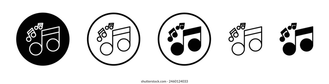 Musical Notes Icon Set. Music and song symbols vector.
