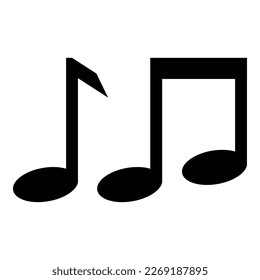 Musical notes icon silhouette clipart illustration design