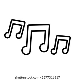 musical notes icon, simple flat style, pictogram logo sign symbol vector illustration, isolated on white for mobile app