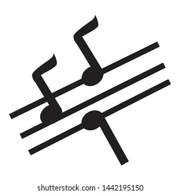 Musical notes icon. Simple illustration of musical notes vector icon for web design isolated on white background