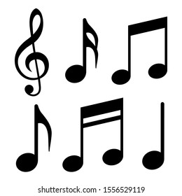 Musical notes icon. Vector illustration