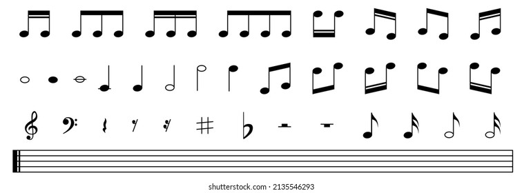 Musical notes icon. Vector illustration