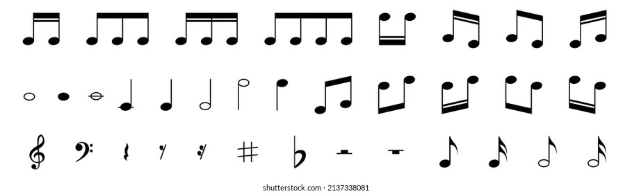 Symbol für Musikalische Noten. Vektorgrafik
