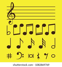 Musical Notes icons set