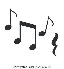 Musical notes icons set isolated on white. Vector illustration eps 10