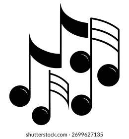 Notas musicais ilustração arte representando melodia harmonia e ritmo ícone