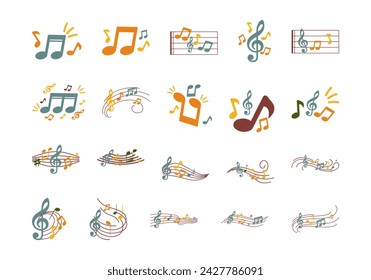 Musical Notes Illustration Element Set