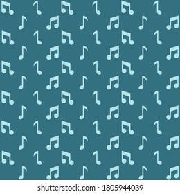 notas musicales con un patrón de repetición de fondo azul claro y azul oscuro