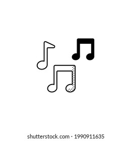 musical notes Line Icon Isolated On White Background