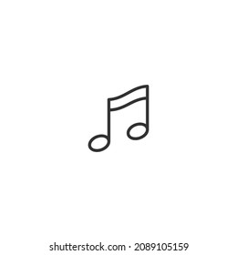 musical notes line icon, outline vector sign, pixel perfect icon