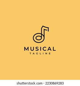 Plantilla de diseño de iconos de notas musicales