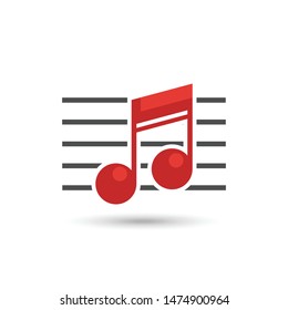 musical notes logo isolated on white background