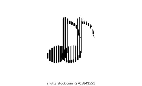Logo de notas musicales, silueta aislada negra