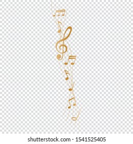 musical notes melody on transparent background