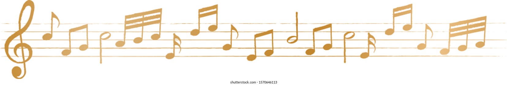 musical notes melody on transparent background