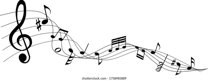 musikalische Noten, Melodie auf weißem Hintergrund