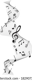 musikalische Noten, Melodie auf weißem Hintergrund	

