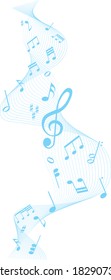 musical notes melody on white background	
