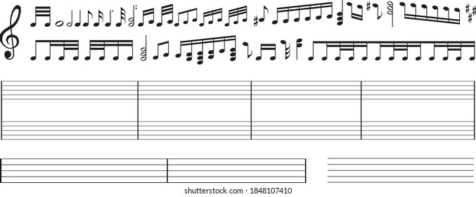musical notes melody on white background