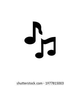 Musical Notes, Melody Tone, Note Key. Flat Vector Icon illustration. Simple black symbol on white background. Musical Notes, Melody Tone, Note Key sign design template for web and mobile UI element.