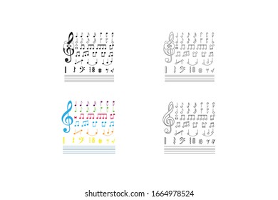 Musical Notes Music Instrument Vector Illustration Bundle