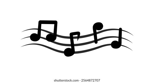 Musical notes. Music, melody, song, celebration concepts. Flat decorative vector design isolated illustration.