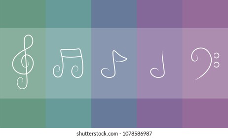 MUSICAL NOTES, MUSIC, VECTOR