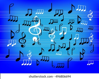 The musical notes on blue background
