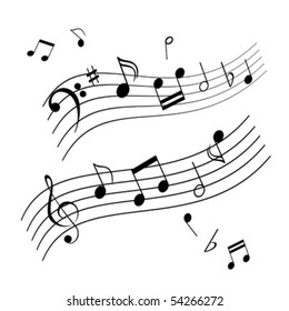 Musical notes on music sheet