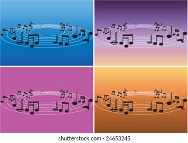 Musical Notes On Orbital Path Stock Vector (Royalty Free) 24653245